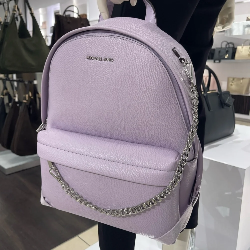 MICHAEL KORS Slater Medium Chain Backpack Quartz  NWT
